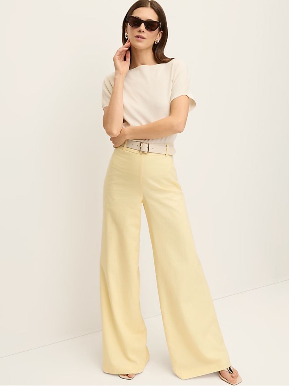 Ann Taylor The Petite Statement Palazzo Pant in Linen Blend 854900